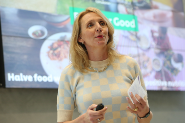Unilever food chief Hanneke Faber speaking at Hive