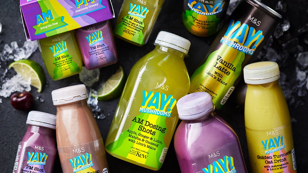 M&S's Yay Mushrooms health drink with lion's mane