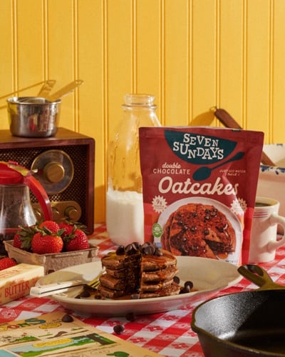 Seven Sundays is combining oatmeal and pancakes in a new breakfast format it calls Oatcakes.