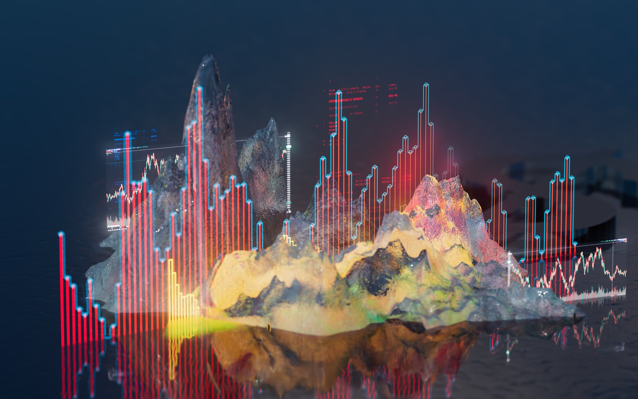 A conceptual image of rising prices and trade-related icons affecting retail categories like electronics and groceries
