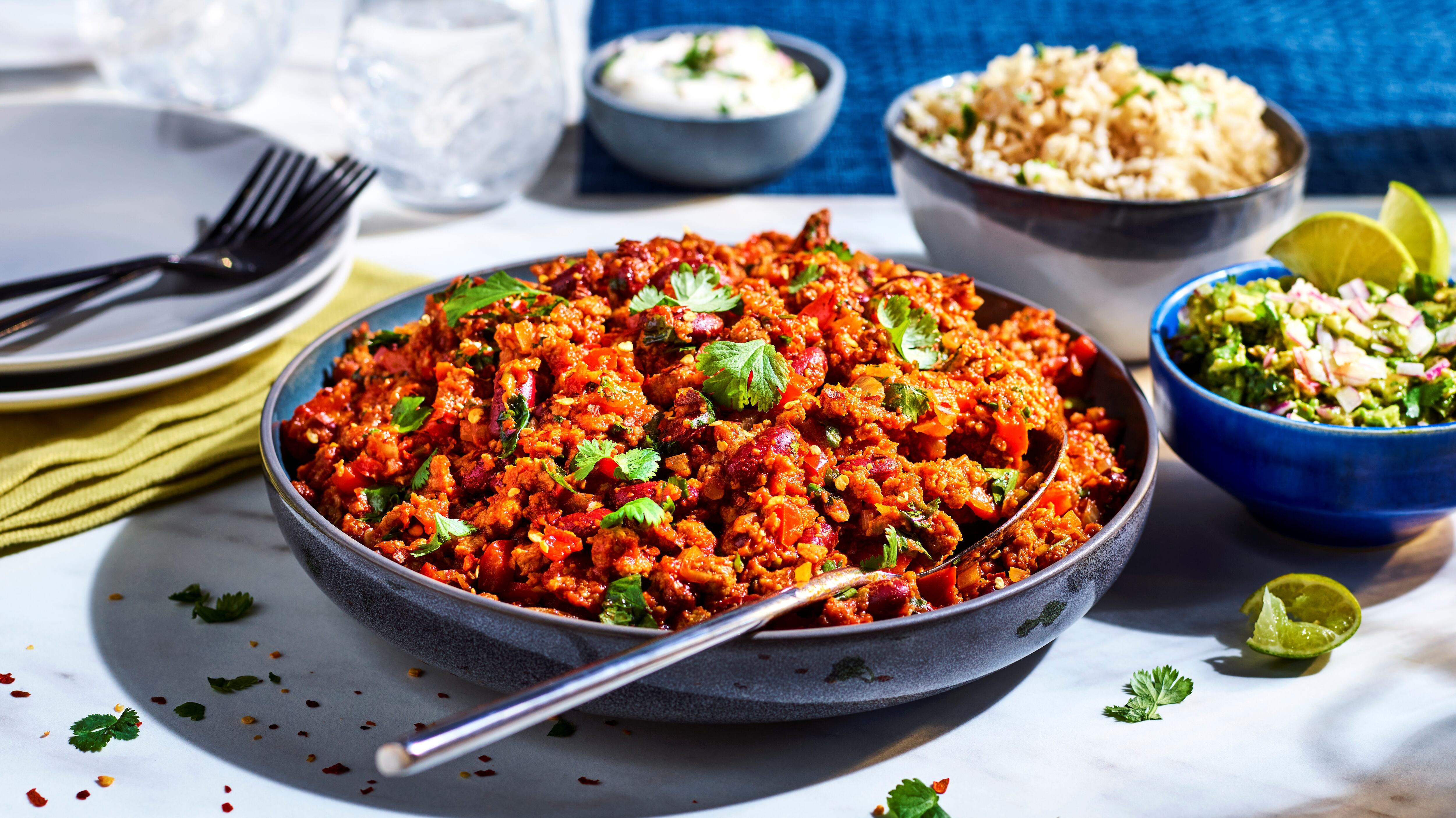 Quorn chilled mince and frozen schnitzel products in retail packaging.