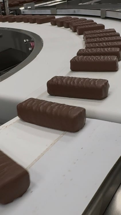 Clio bars on the conveyor