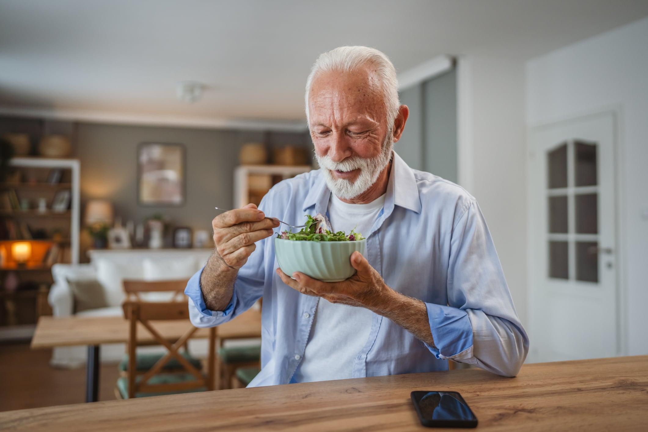 Old man eating