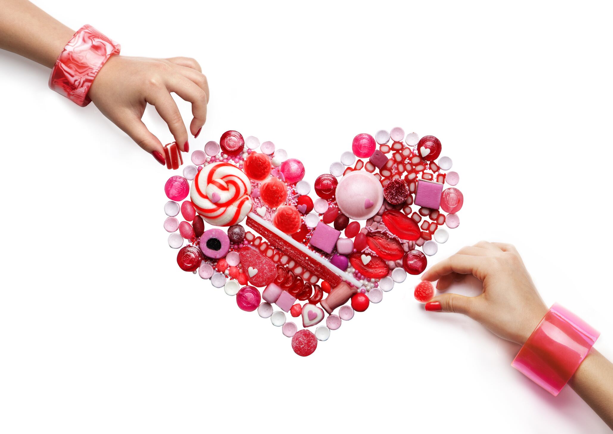Pink and red confectionery heart.