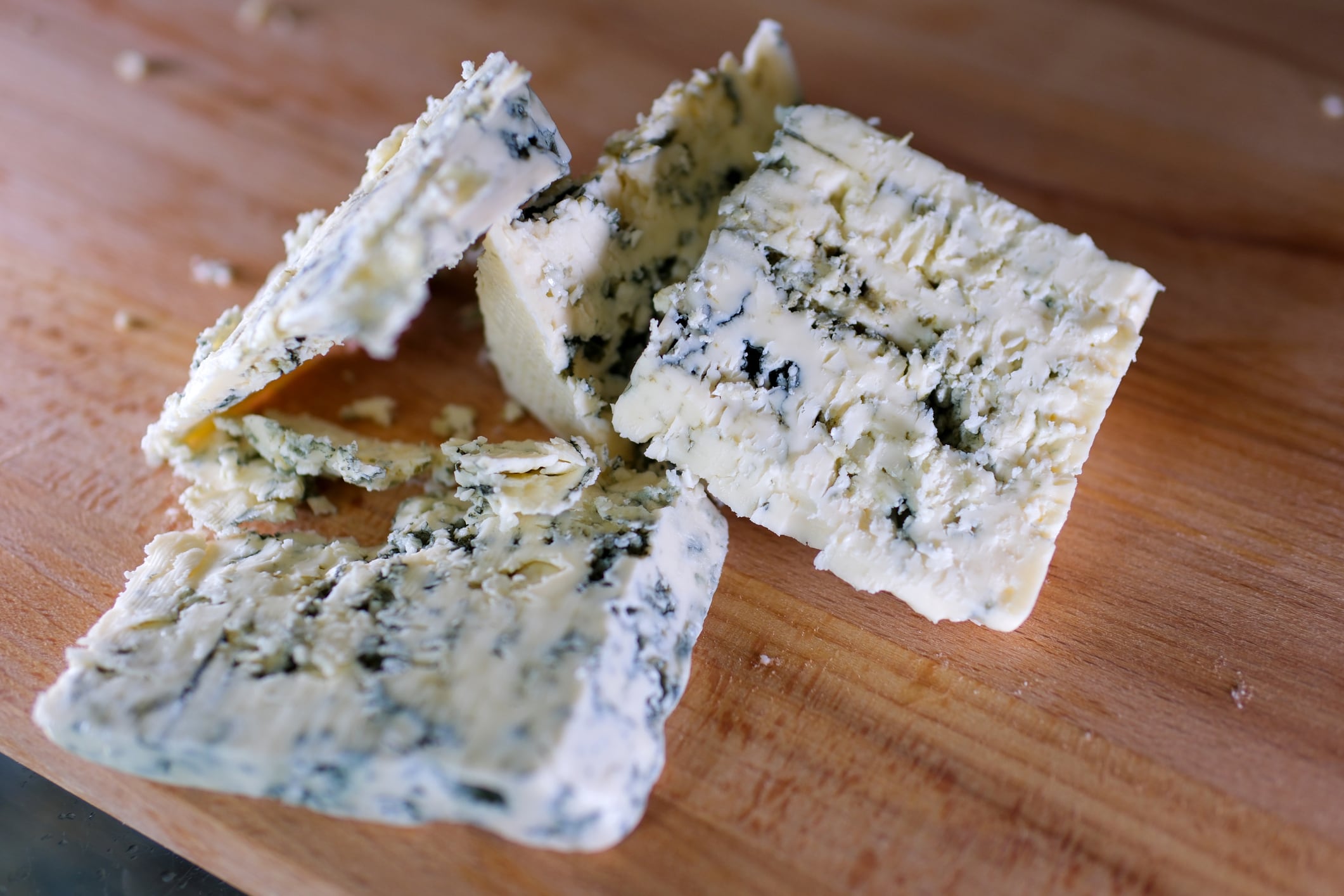 piece of roquefort cheese, food closeup. High quality photo