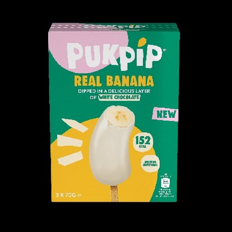 Pukpip offers white chocolate-covered frozen banana