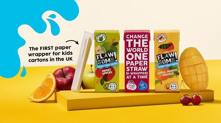 Fruit juice brand Flawsome! releases first paper straw in paper packaging for kids