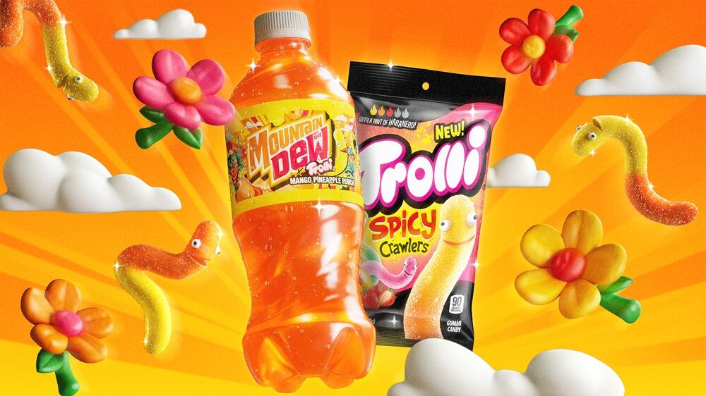 Mountain Dew and Trolli are bringing back their candy collaboration with Mango Pineapple Punch, including limited-edition kits sold exclusively through Walmart.com while supplies last.