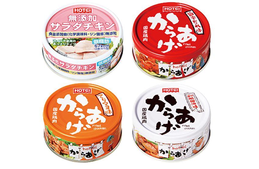 チキン缶詰:ホテイフーズがボイルとやきとりの缶詰を開発