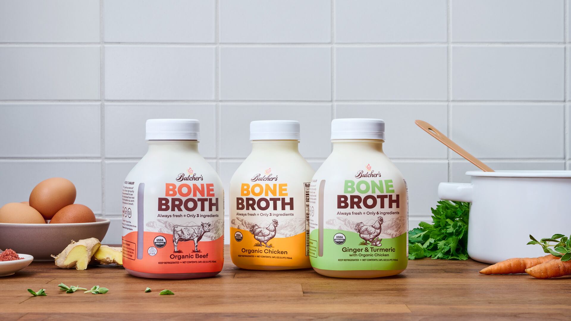 With as few as three ingredients per SKU, Butcher's Bone Broth positions clean label not as a marketing claim but as an extension of traditional butchery, aligning with consumers' increasing focus on whole-food nutrition and protein density.