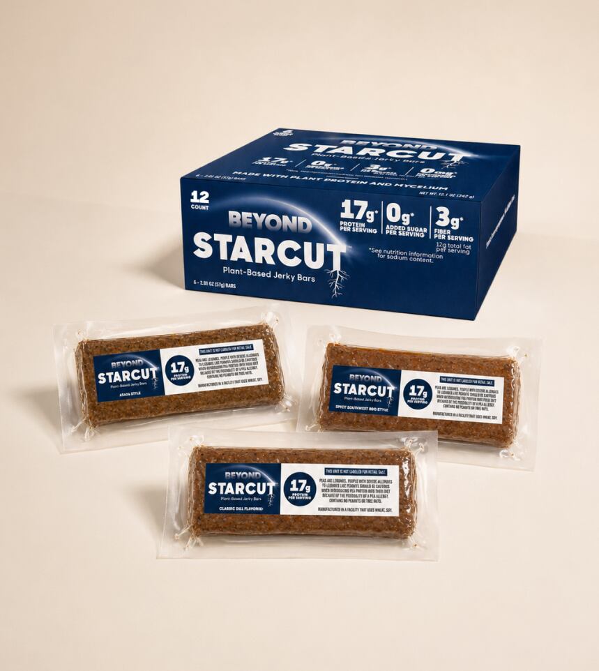 Beyond Meat is expanding beyond its traditional meat-alternative portfolio with its new Phytosphere line, including Beyond Starcut savory protein bars.