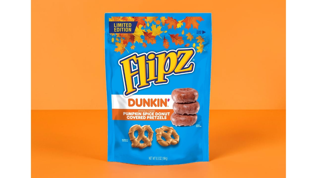 Flipz pretzels collabs with Dunkin' for a seasonal twist.