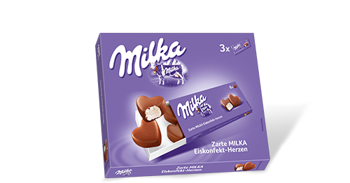 Milka ice cream hearts