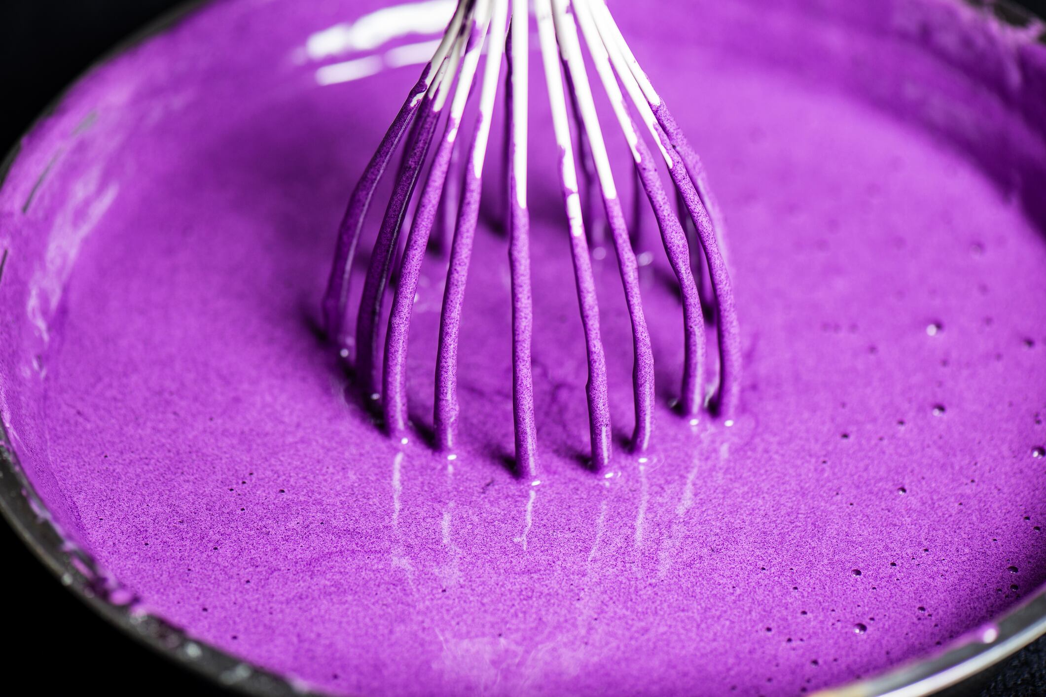 Ube cake batter