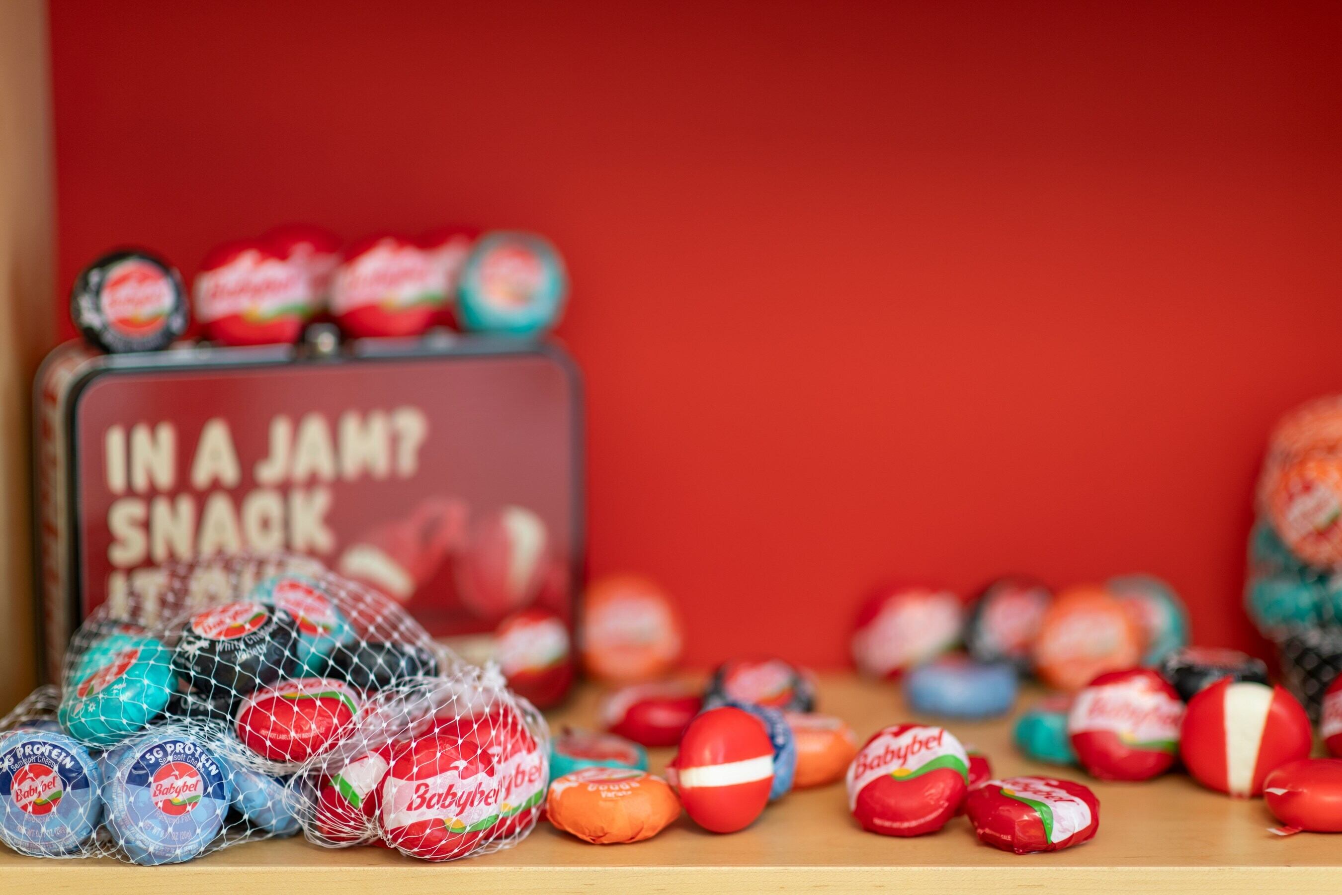 The iconic Babybel cheese in a variety of flavors.