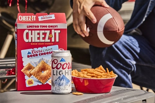 Cheez-It has teamed up with Coors Light for its first-ever beer brand collaboration