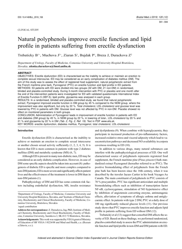 Pycnogenol® Provides Benefits for Men Managing ED
