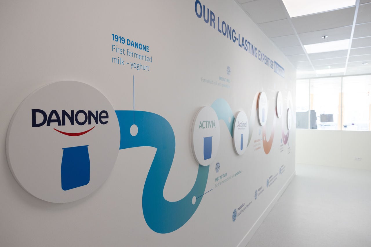 Walking down the OneBiome Lab corridor.