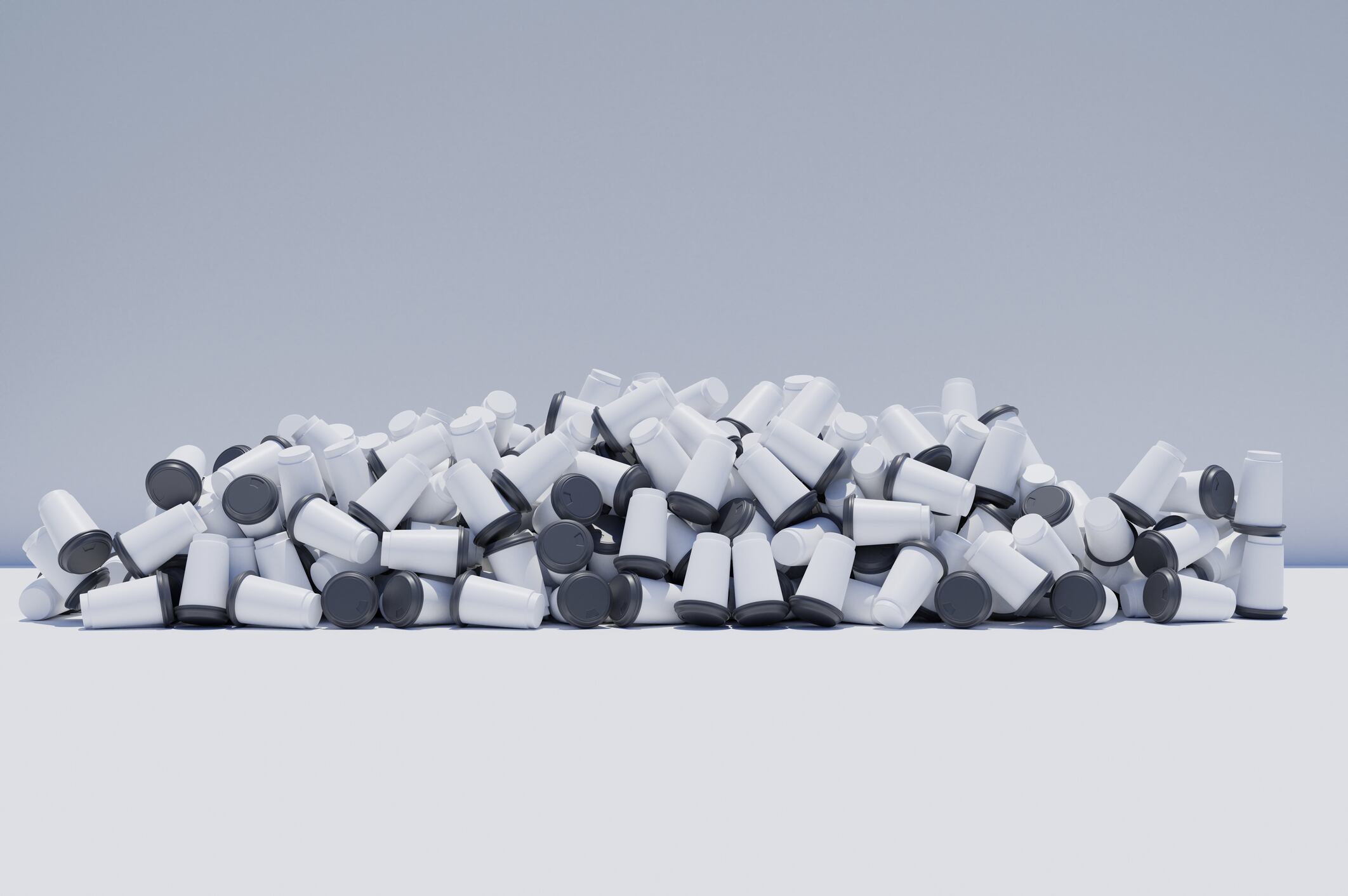 heap of empty to go coffee cups