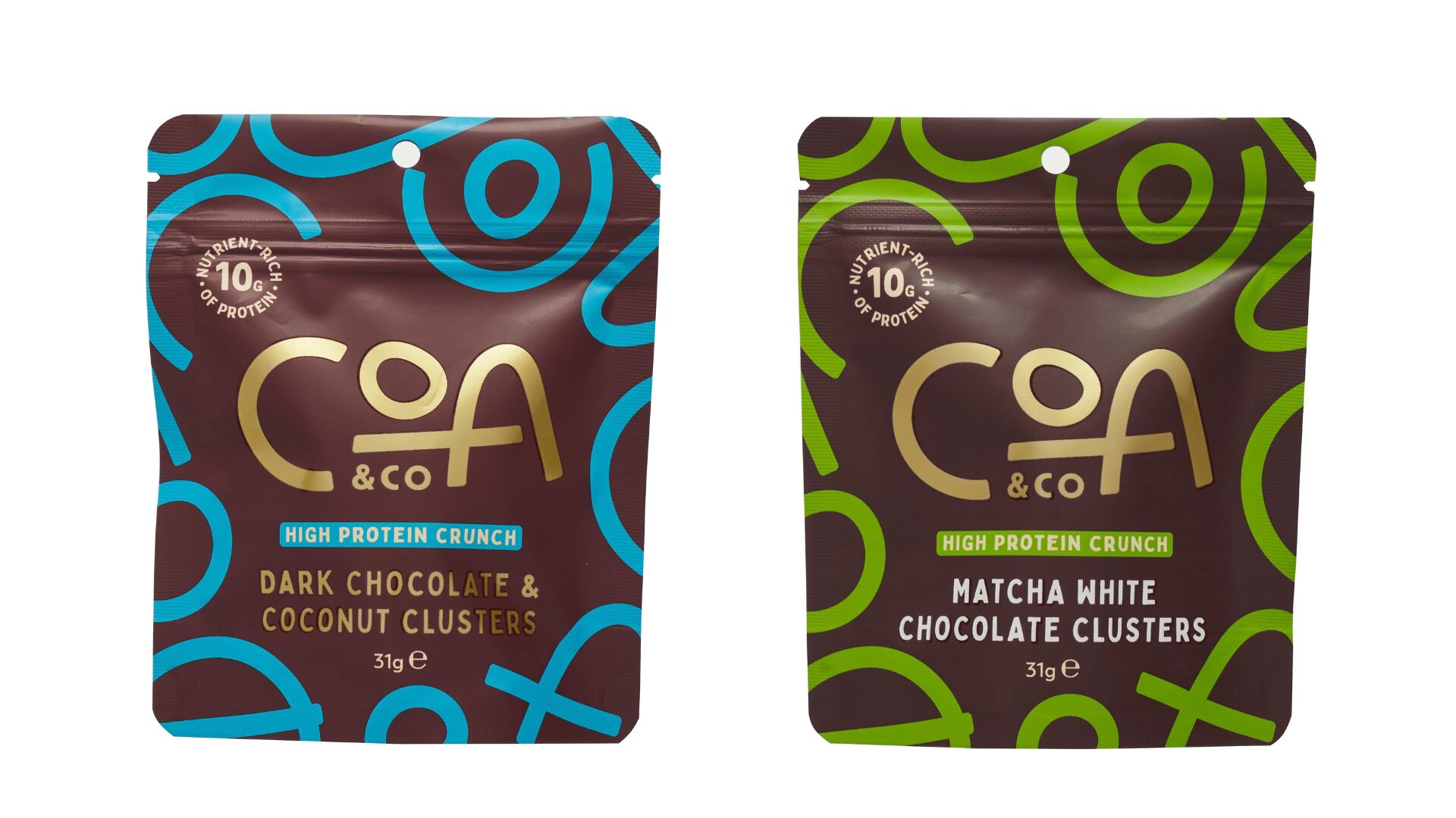COA’s latest editions: Matcha White Chocolate Clusters and Dark Chocolate & Coconut Clusters.