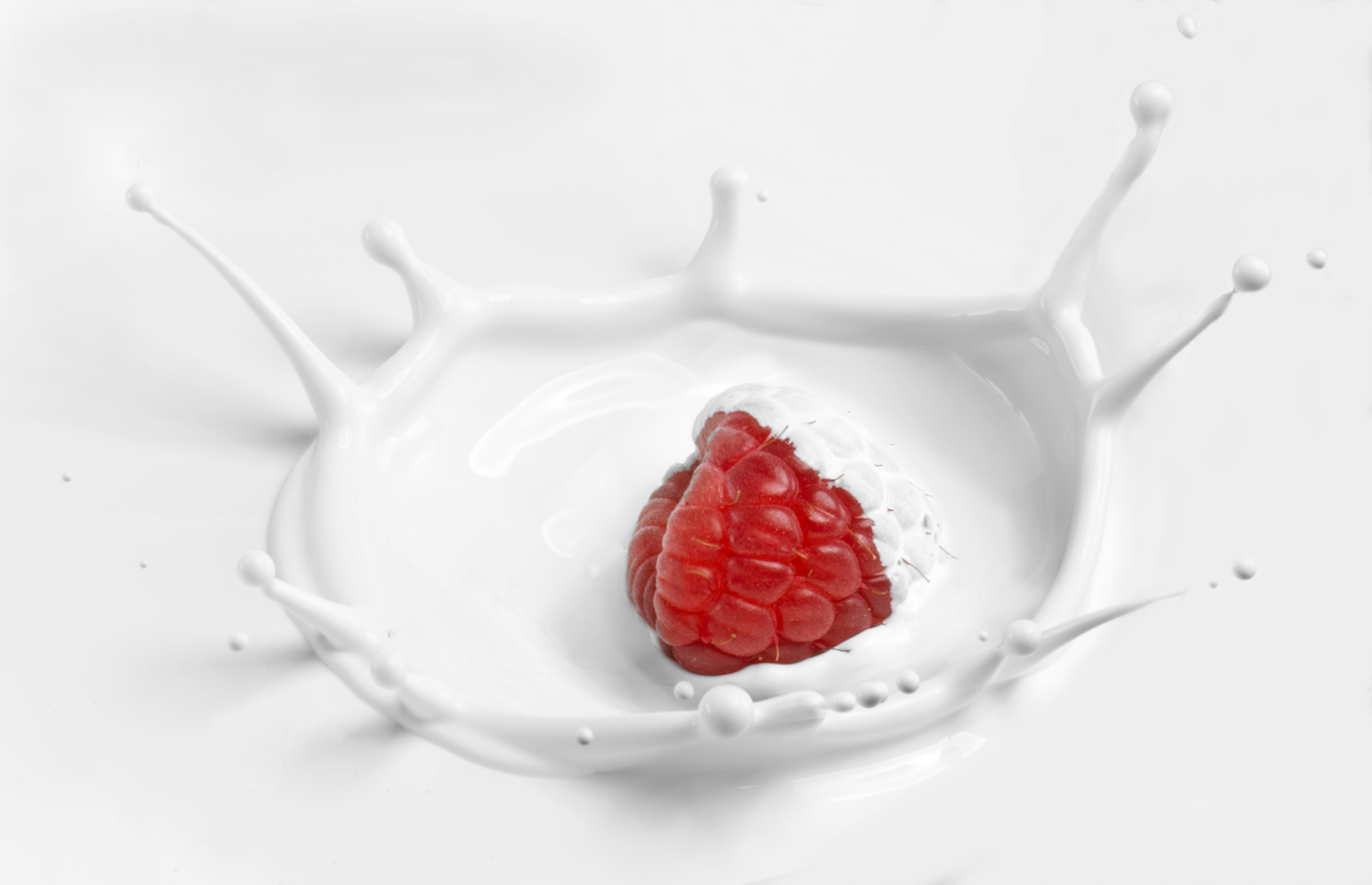 Raspberry in yoghurt