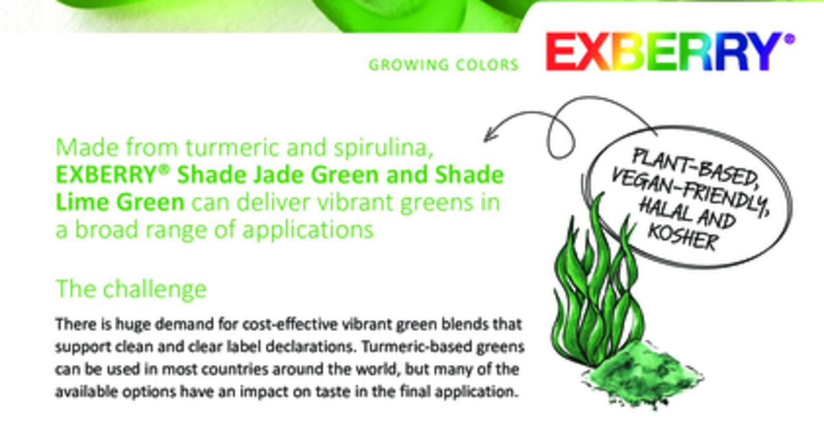 New EXBERRY® Colors give the possibilities for clean greens