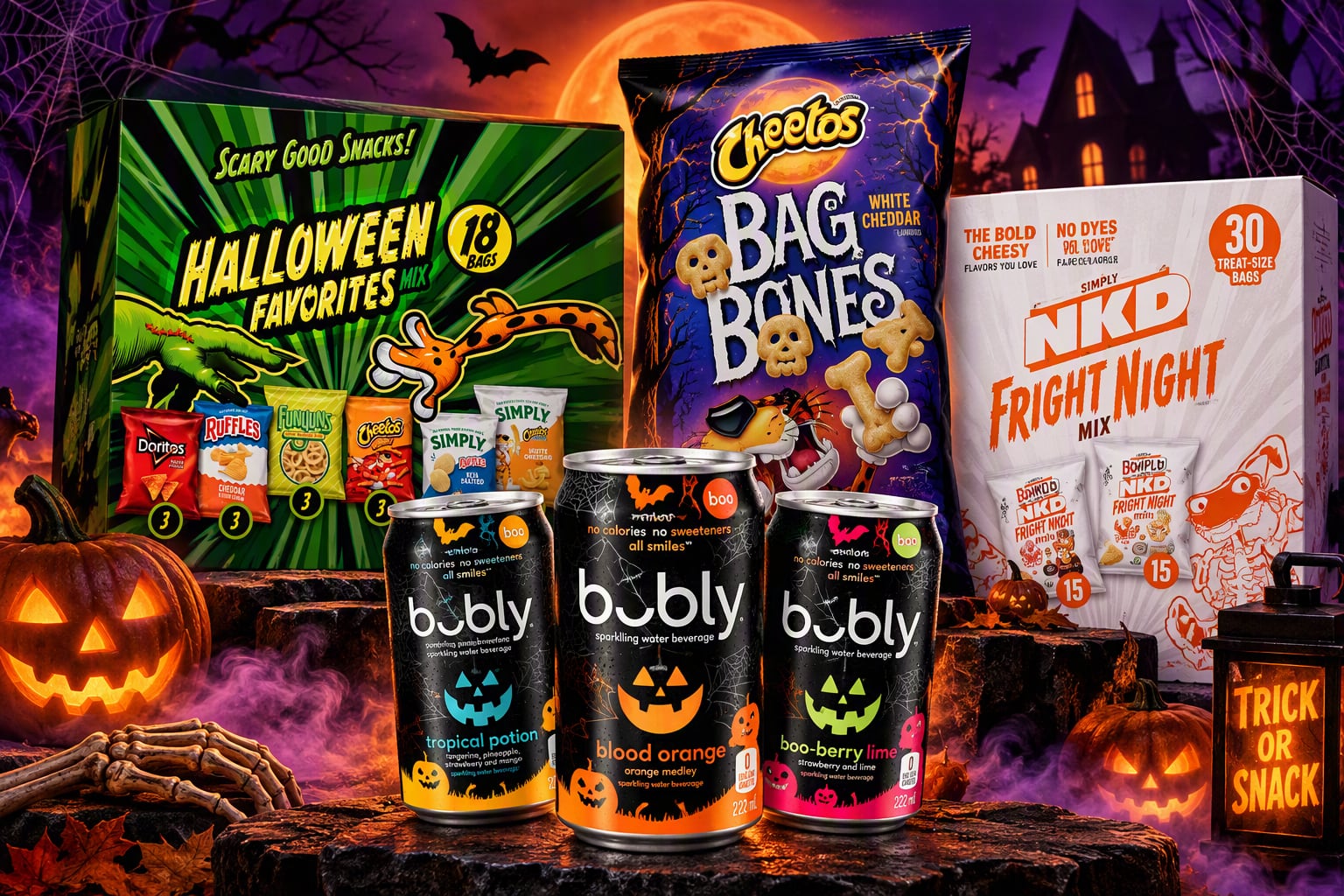 PepsiCo's take on Halloween features its core brands like Cheetos, bubly and Doritos with festive limited edition formats in spicy, sour, savory and sweet flavor combinations.