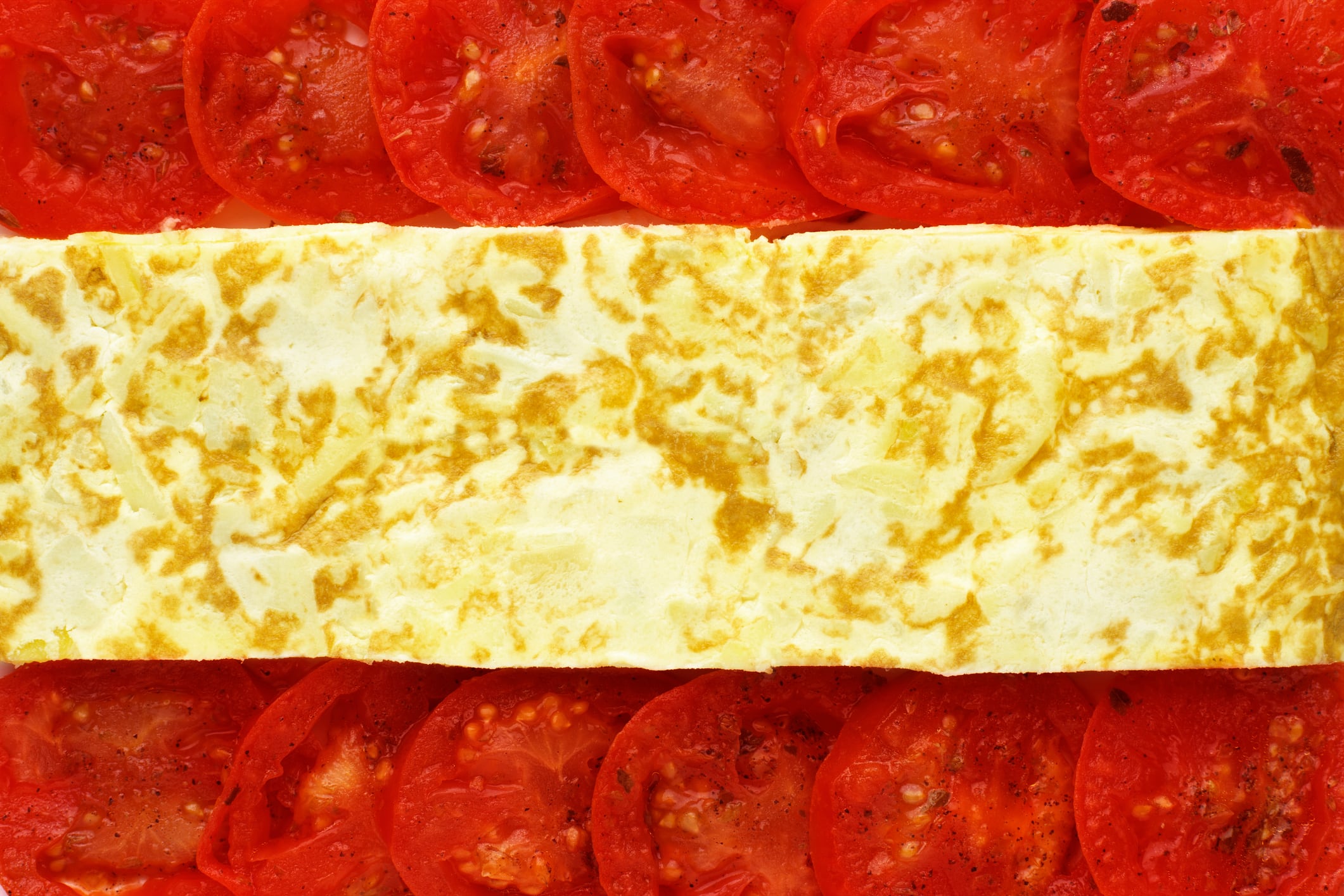 Spanish Flag made out of Spanish food