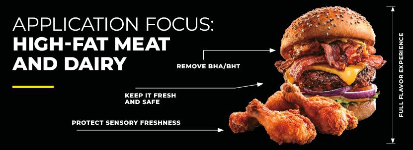To enable removal of the synthetic antioxidants BHA and BHT from products such as high-fat meat and dairy, Prosur’s solution uses botanical extracts from rosemary and green tea.