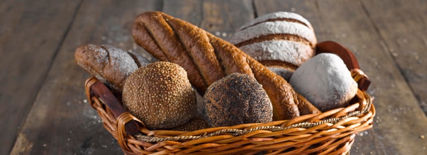 Basket of ancient grain bread