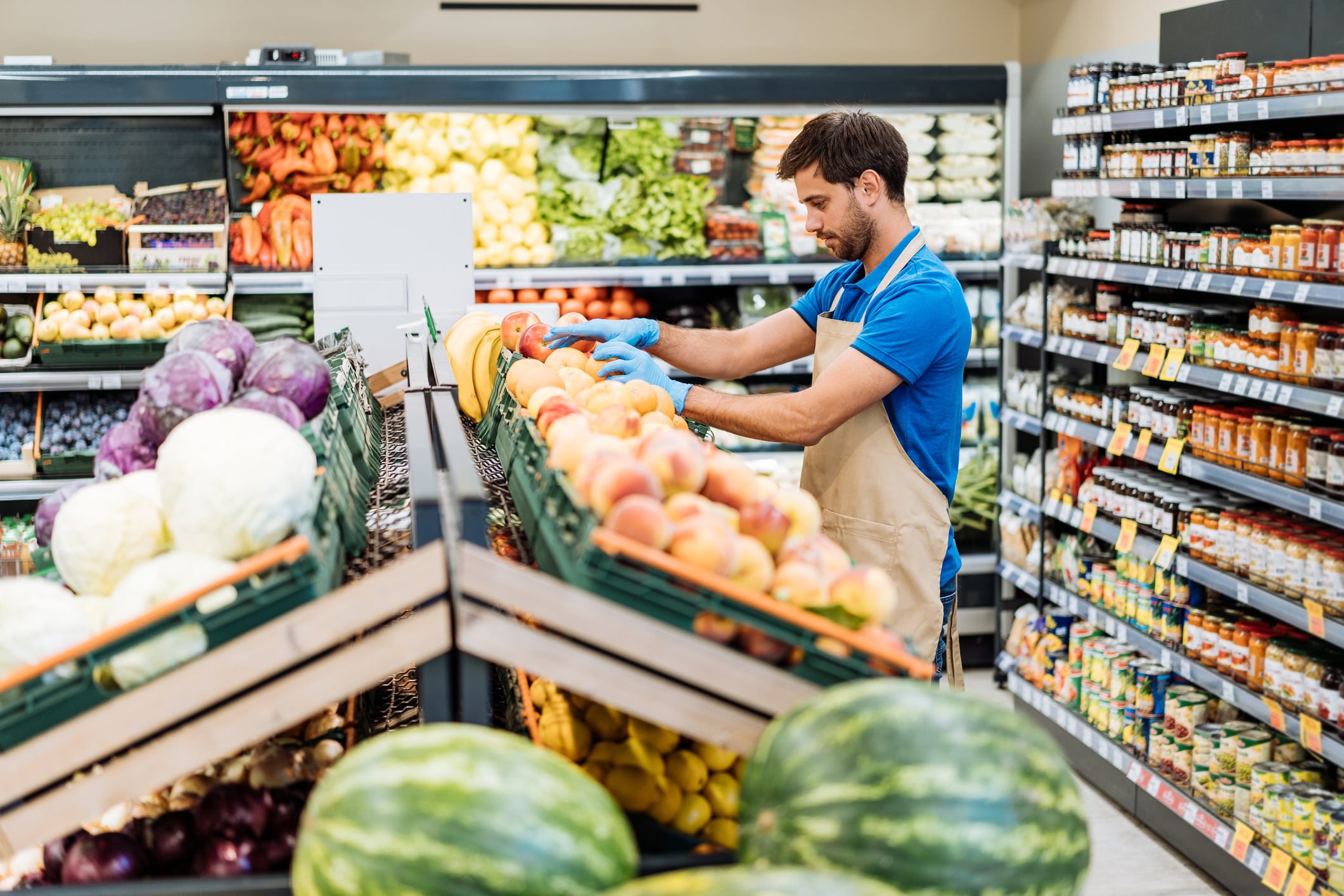 Employee in supermarket