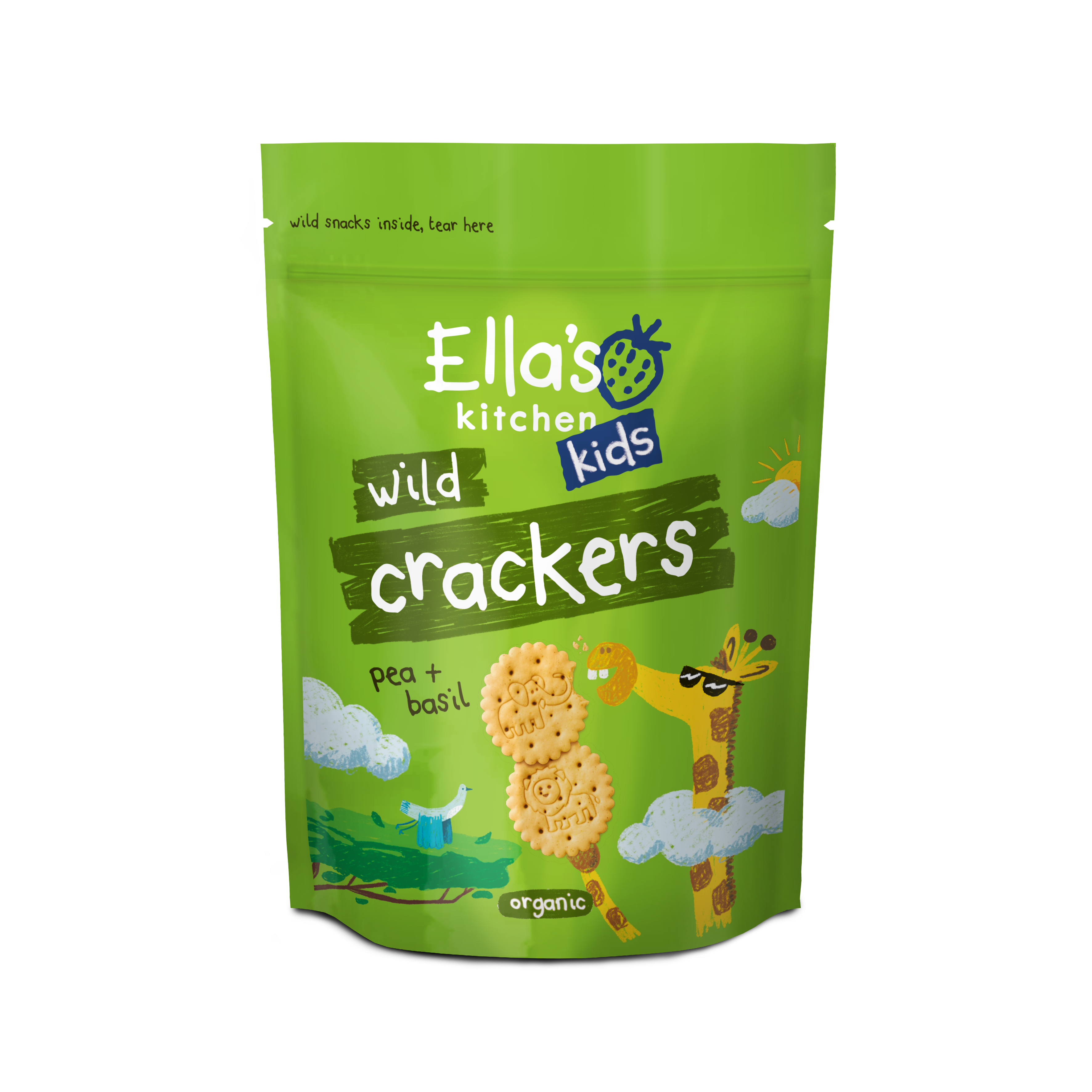 Ella’s Kitchen Kids snack products with bold, colourful packaging.