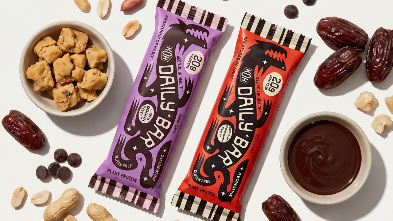 Daily Bars, which come in two varieties, Cookie Dough Dazzler and Chocolate Peanut Butter Banger, are free of seed oils and sugar alcohol.