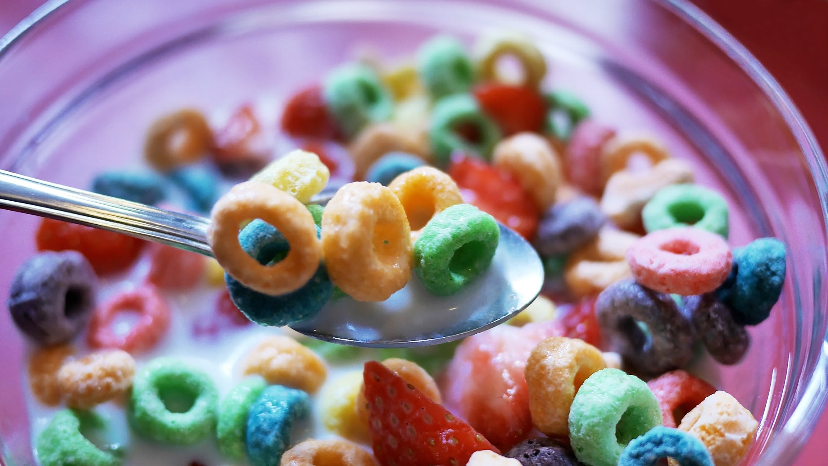 Colourful breakfast cereal
