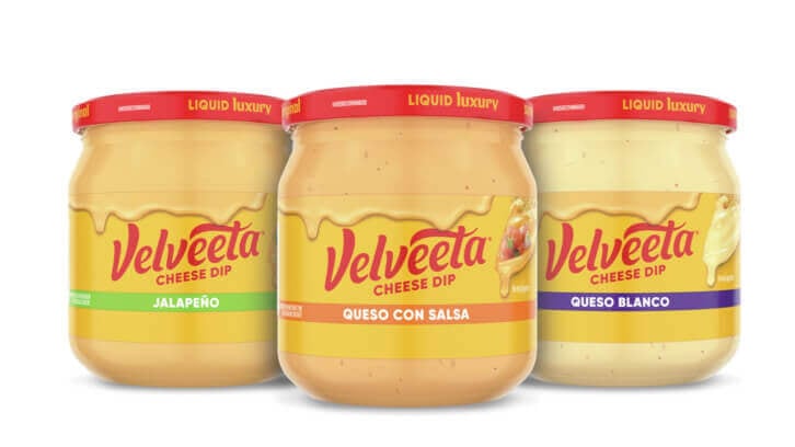 Velveeta highlights 'unapologetic pleasure' with jarred queso and updates to Shells & Cheese