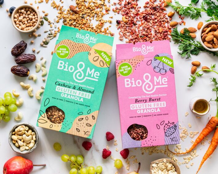 BioMe 100% gluten free prebiotic granolas