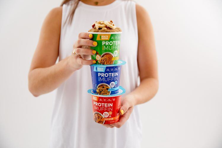 Health Warrior offers a lower sugar, higher protein, mug muffin