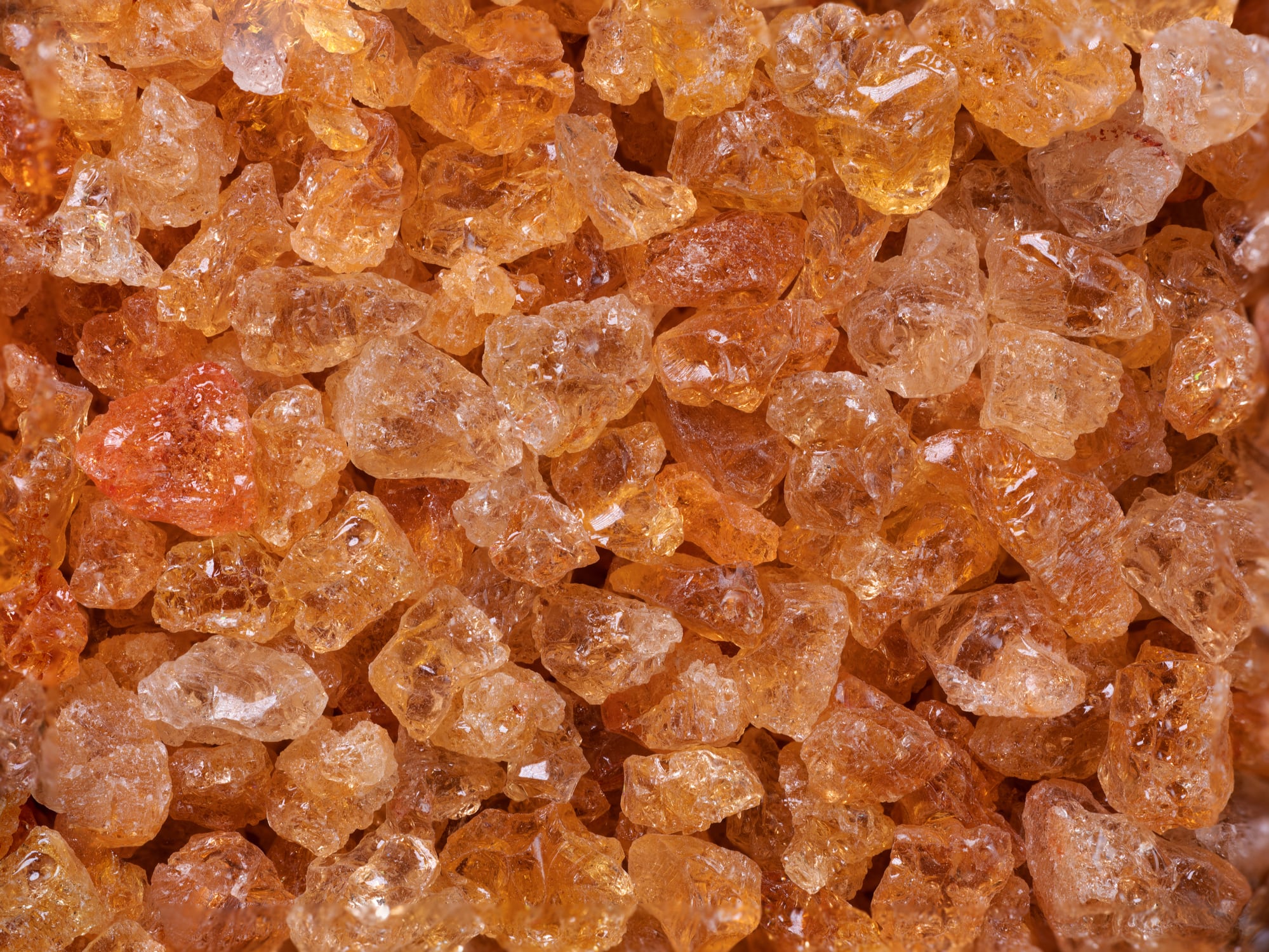 close up indian Gum arabic on white background.Selective focus.