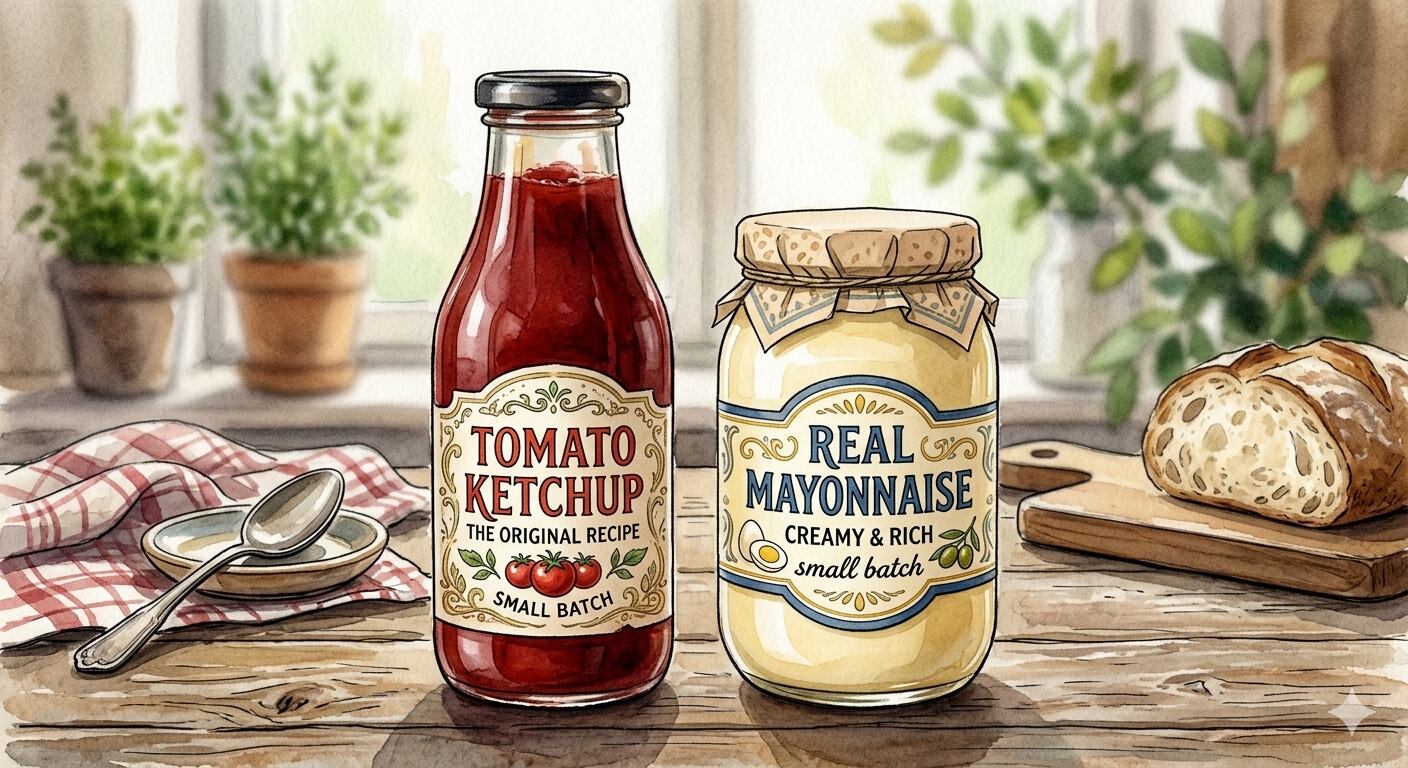 Ketchup and mayonnaise