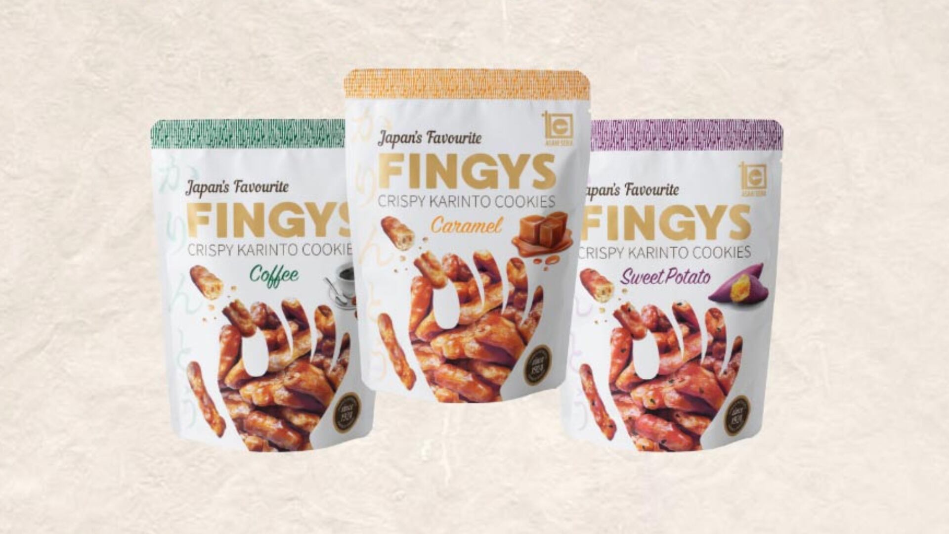 The century-old brand sells karinto under the name Fingys, offering contemporary flavours such as caramel, coffee, and strawberry.