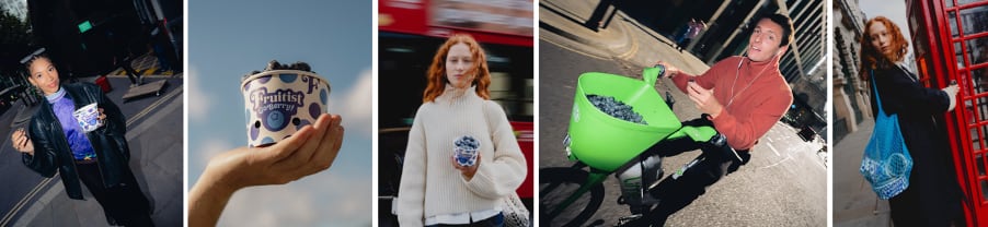 Snack‑size blueberry packs from Fruitist displayed in retail.