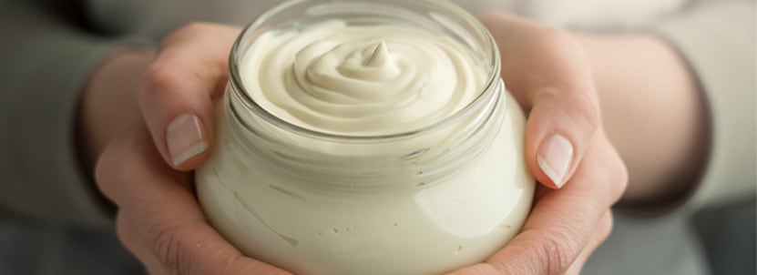 Holding yoghurt