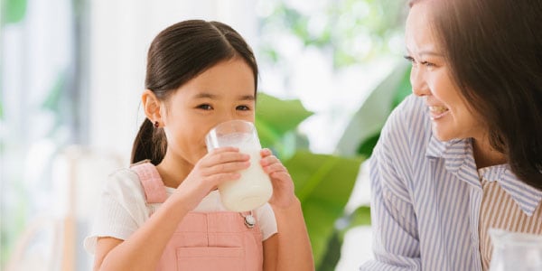 Girl drinking milk