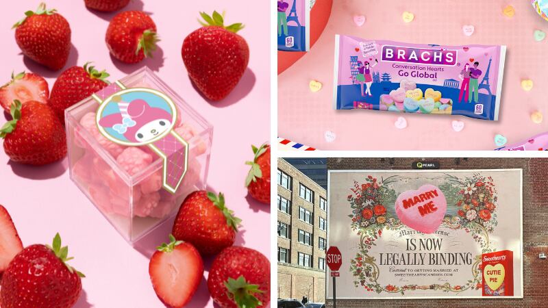 2024 Valentine's Day candy launches include variations on the classic conversation hearts and heart-shaped packaging and branding galore.