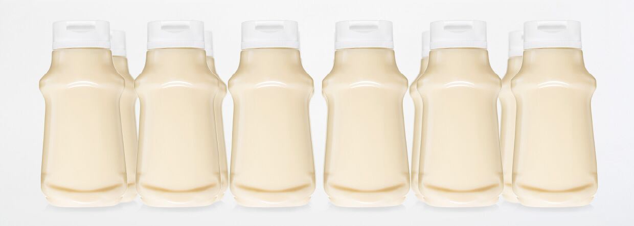 Bottles of mayonnaise