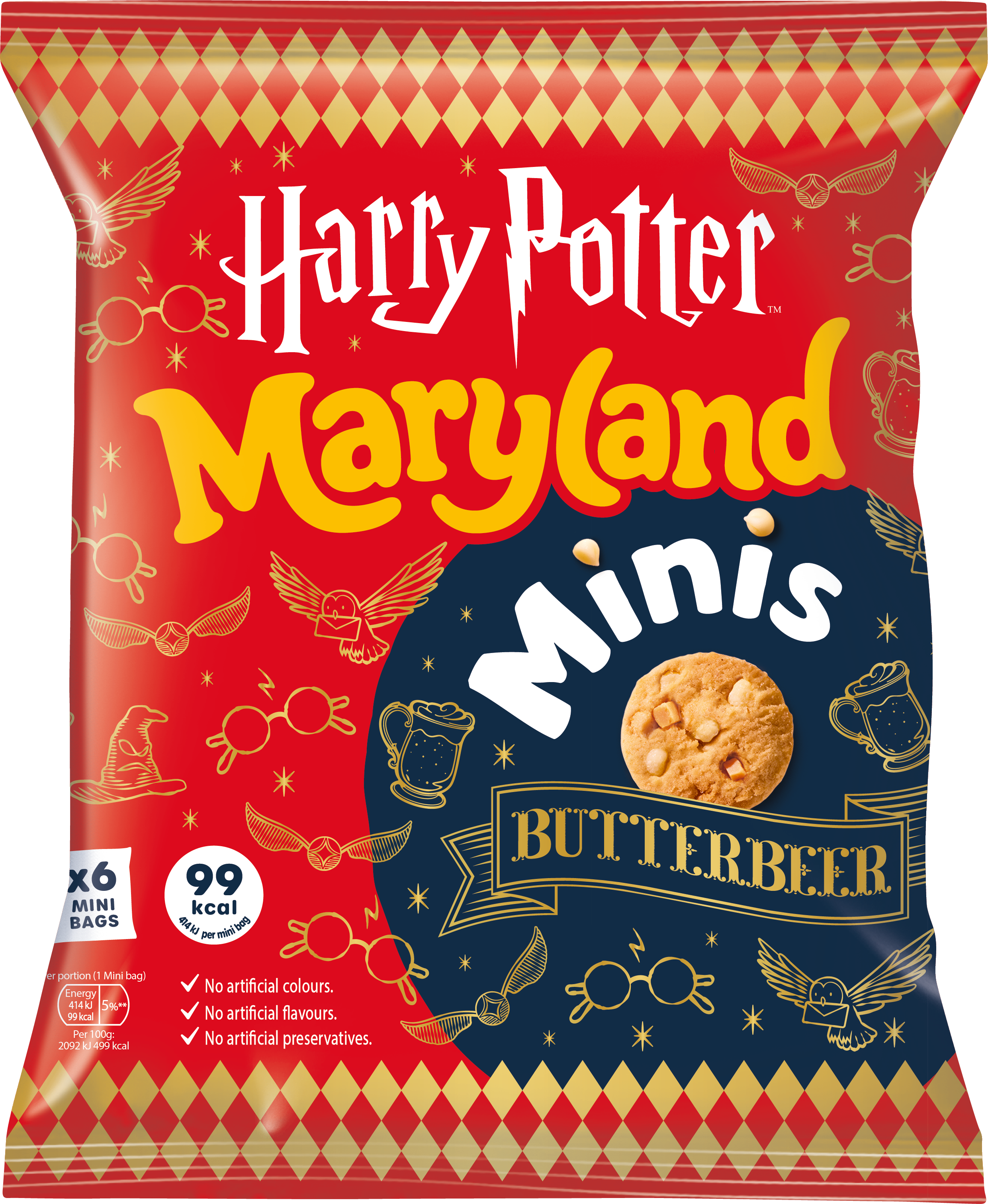 Maryland Butterbeer Cookies pack featuring butterscotch-style flavour.