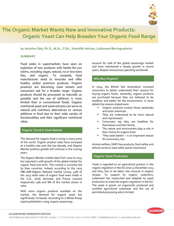 Organic Yeast Can Help Extend Your Organic Food Range