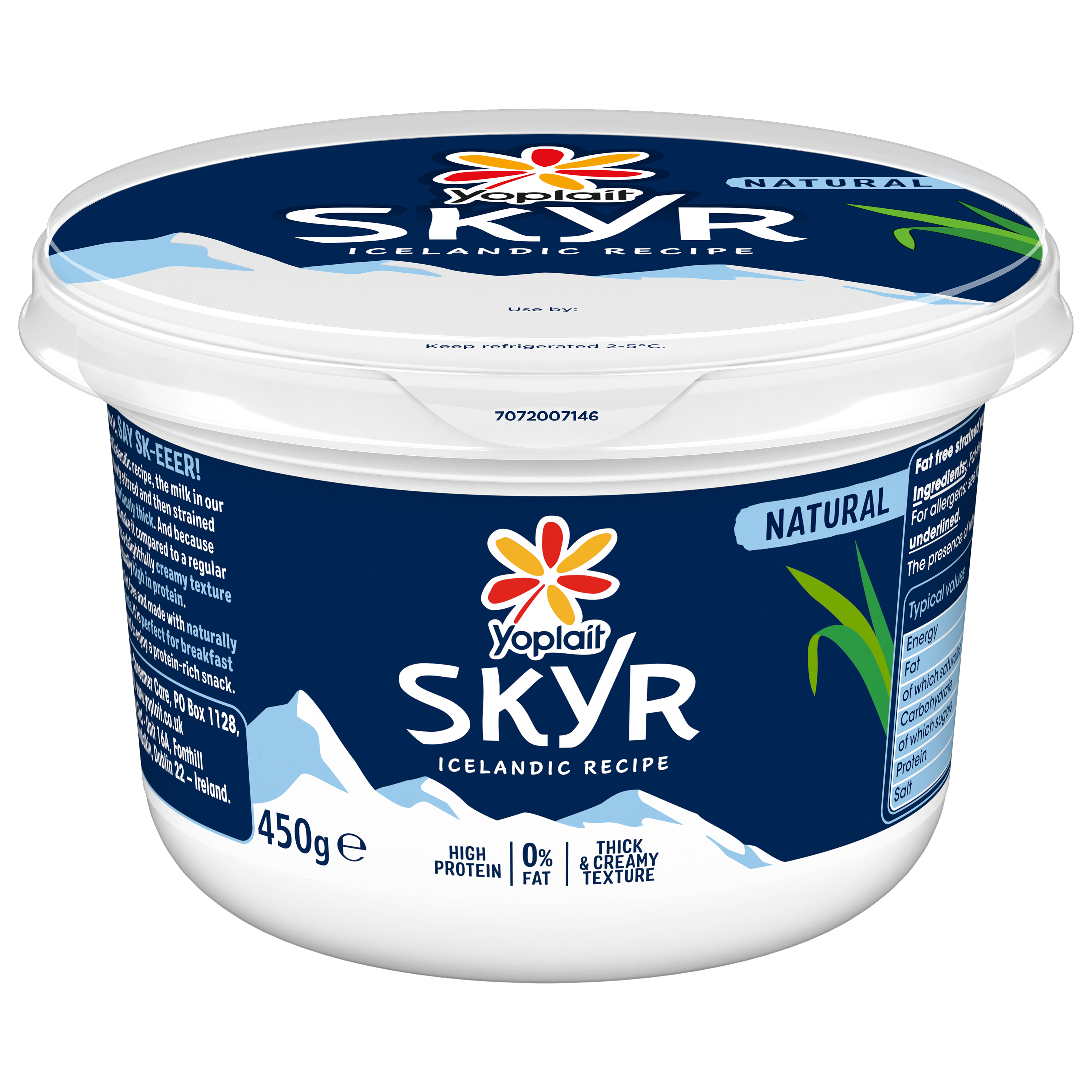 Yoplait Skyr yogurt in large-format packaging, showcasing the brand’s entry into the high-protein, low-fat yogurt segment.