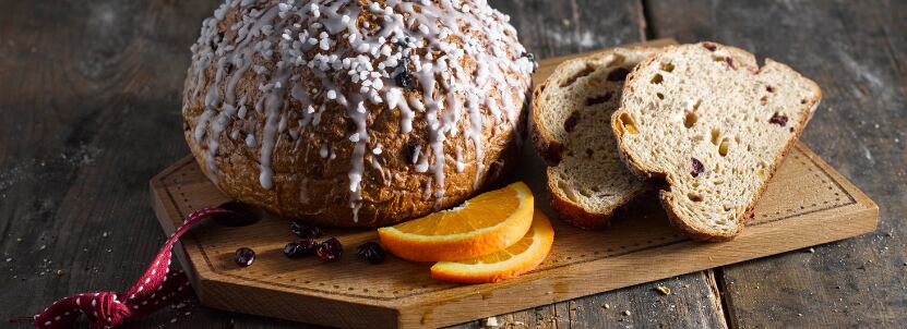 Bread with orange slices