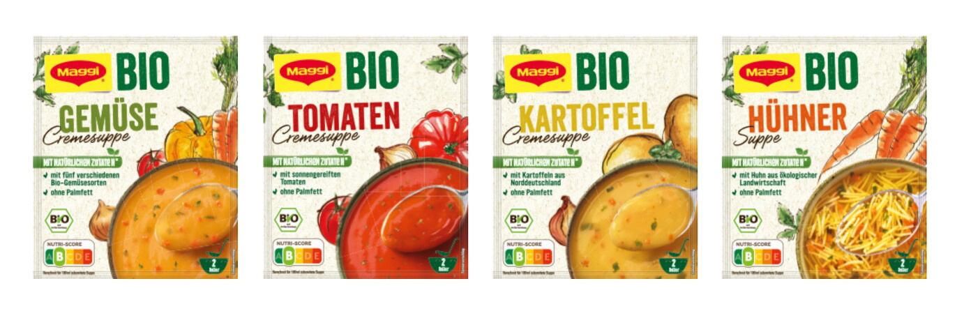 Orgnaic Maggi soups from Nestlé